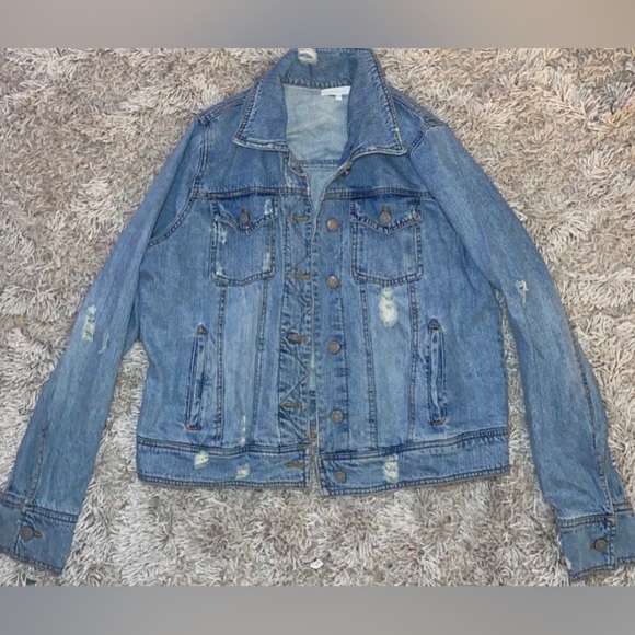 Denim distressed jacket with Pendleton wool inlay - Picture 4 of 6